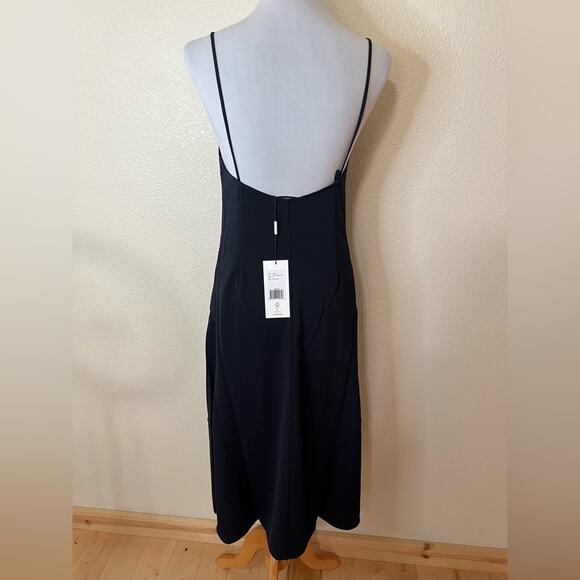Thakoon Midnight Dark Navy Blue slip midi dress NEW 4 - Picture 5 of 9